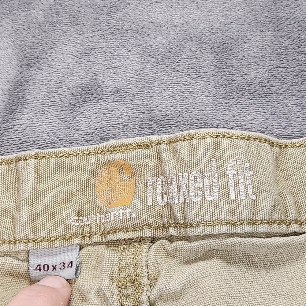 Carhartt Pants Mens 40x34 Beige Relaxed Straight Rigby Dungaree 102291 253 - Picture 6 of 14